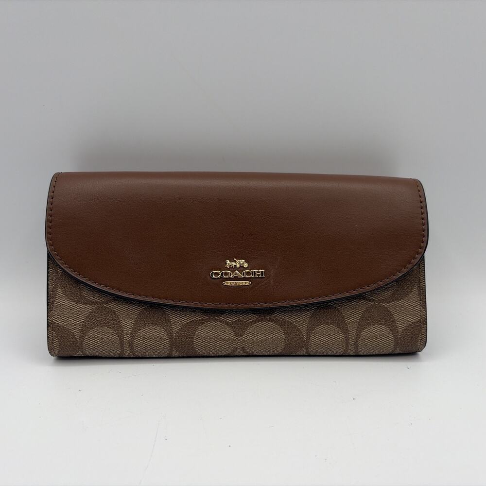 Coach F54022 SLIM Envelope Wallet Signature New York Brown